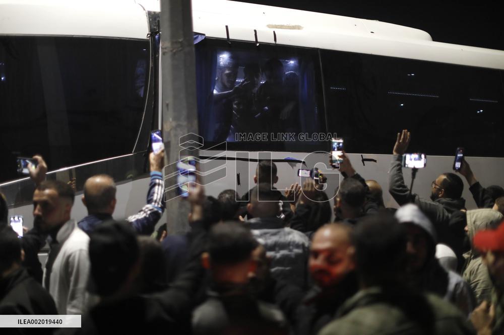 MIDEAST-BEITUNIA-PALESTINIAN PRISONERS-RELEASE