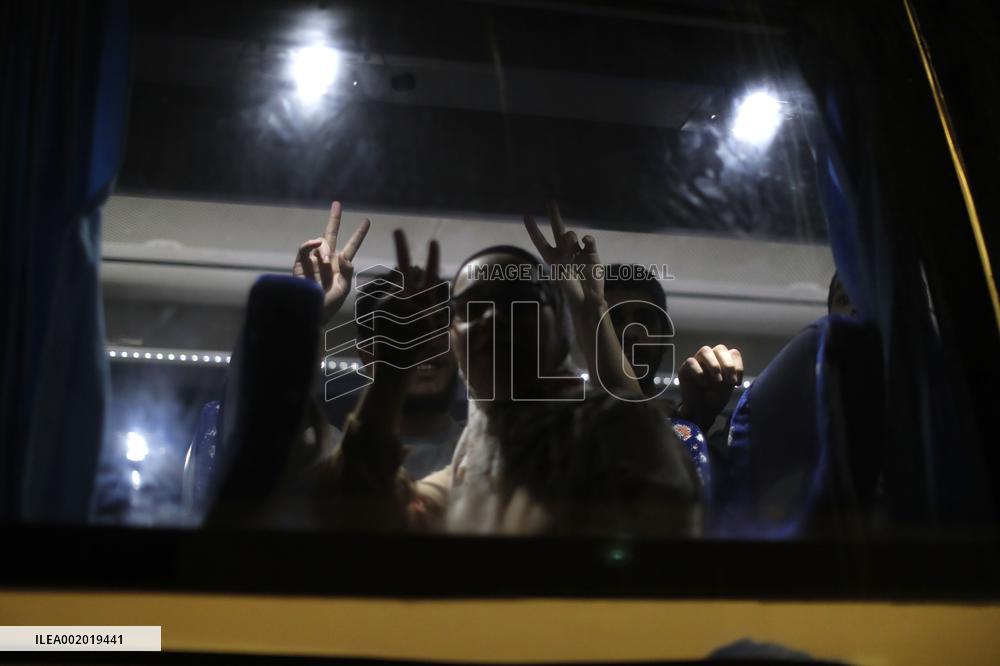 MIDEAST-BEITUNIA-PALESTINIAN PRISONERS-RELEASE