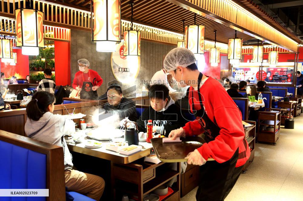 Consumers Eat Shabu at A Restaurant