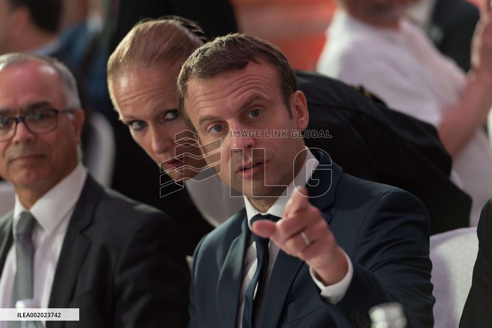 Emmanuel Macron during a dinner to break the fast of Ramadan - Paris