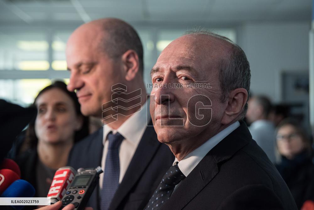 Jean Michel Blanquer and Gérard Collomb visit a College - Toulouse