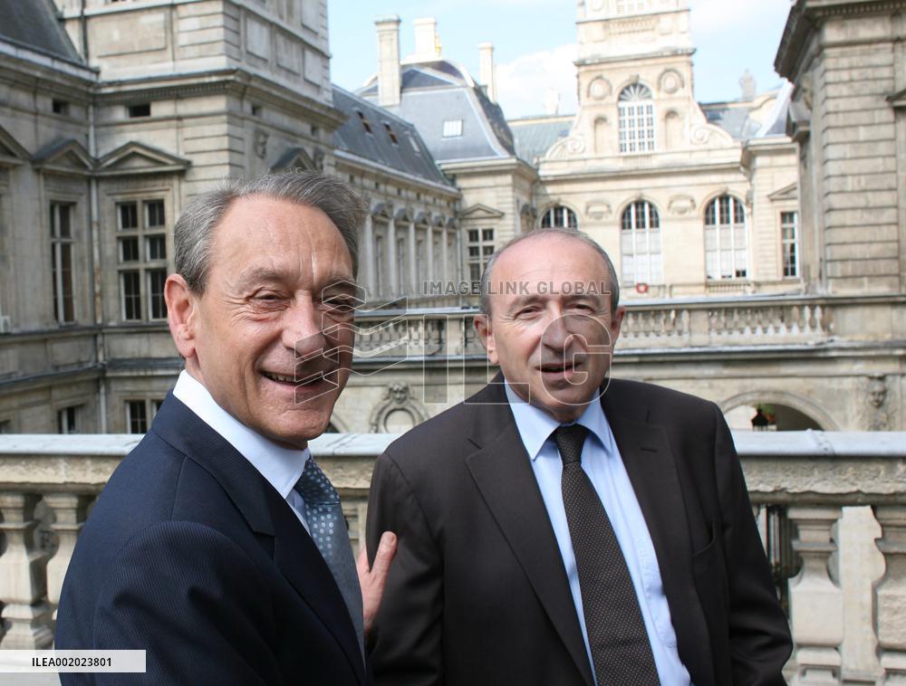Bertrand Delanoe meets with Gerard Collomb in Lyon