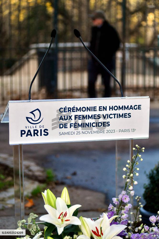 Ceremony In Tribute To Women Victims Of Femicide - Paris