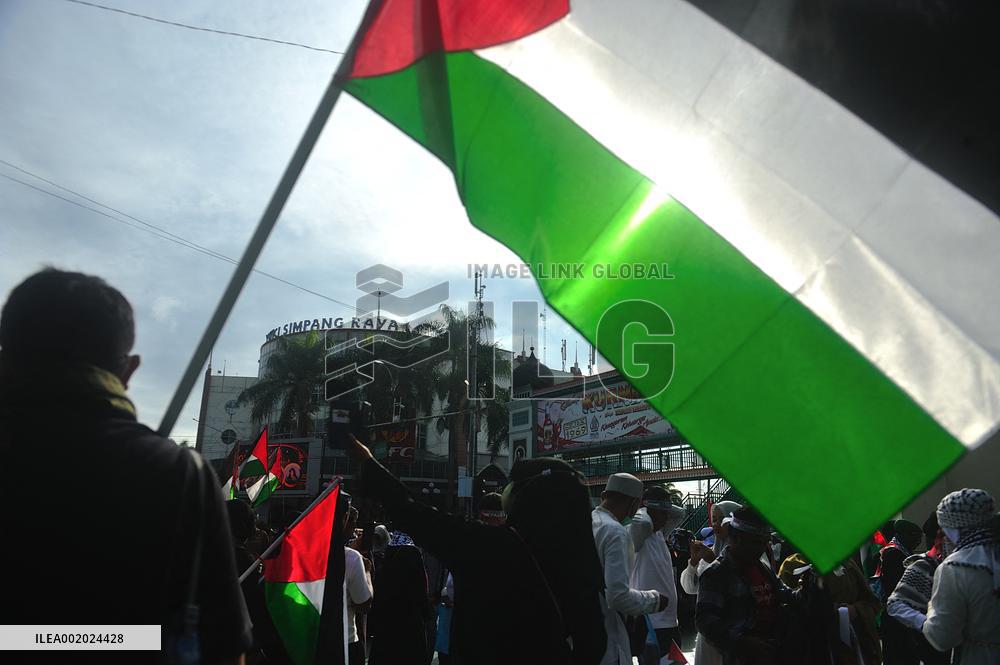 Indonesian For Palestine Mass Protest - Medan
