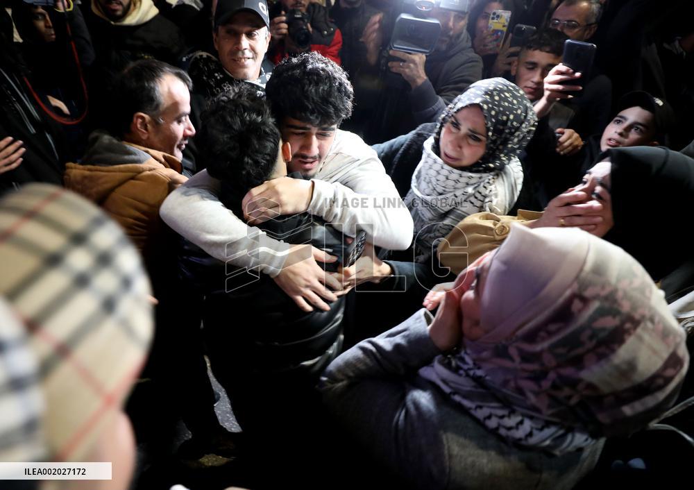 MIDEAST-RAMALLAH-PALESTINIAN PRISONERS-RELEASE