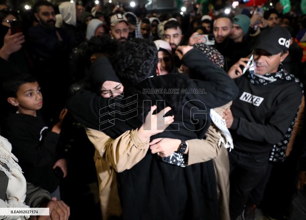 MIDEAST-RAMALLAH-PALESTINIAN PRISONERS-RELEASE