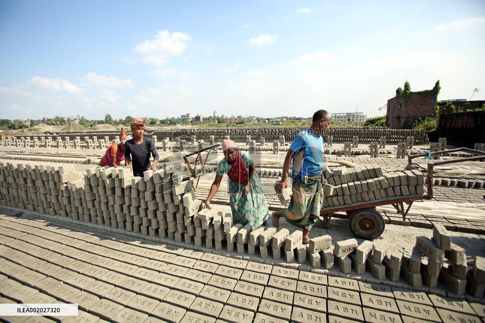 Laborers Work At A Brickyard - Bangladesh