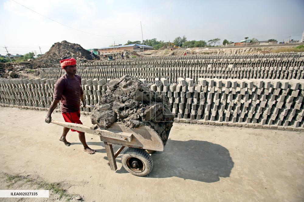 Laborers Work At A Brickyard - Bangladesh