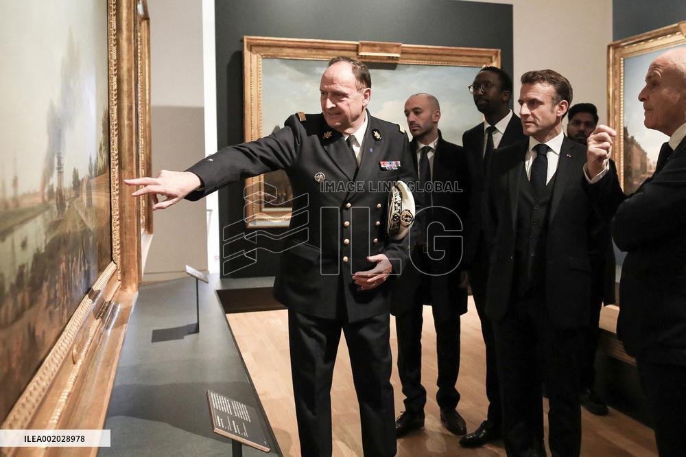 President Macron Visits The National Maritime Museum - Paris