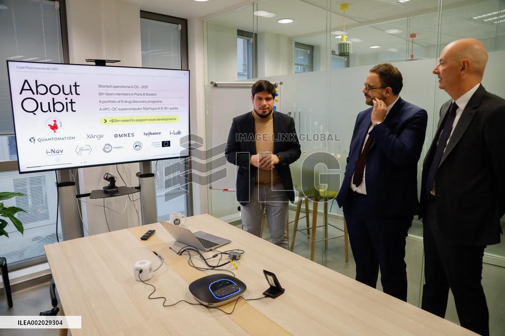 Aurelien Rousseau, Roland Lescure and Sylvie Retailleau visit Paris Biotech Sante