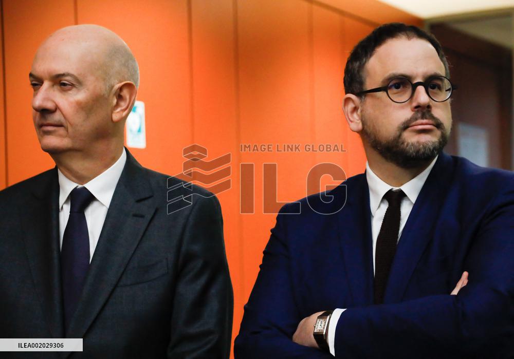 Aurelien Rousseau, Roland Lescure and Sylvie Retailleau visit Paris Biotech Sante