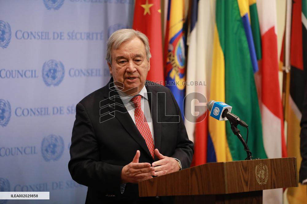 UN-GUTERRES-COP28 CLIMATE CONFERENCE-PRESS BRIEFING