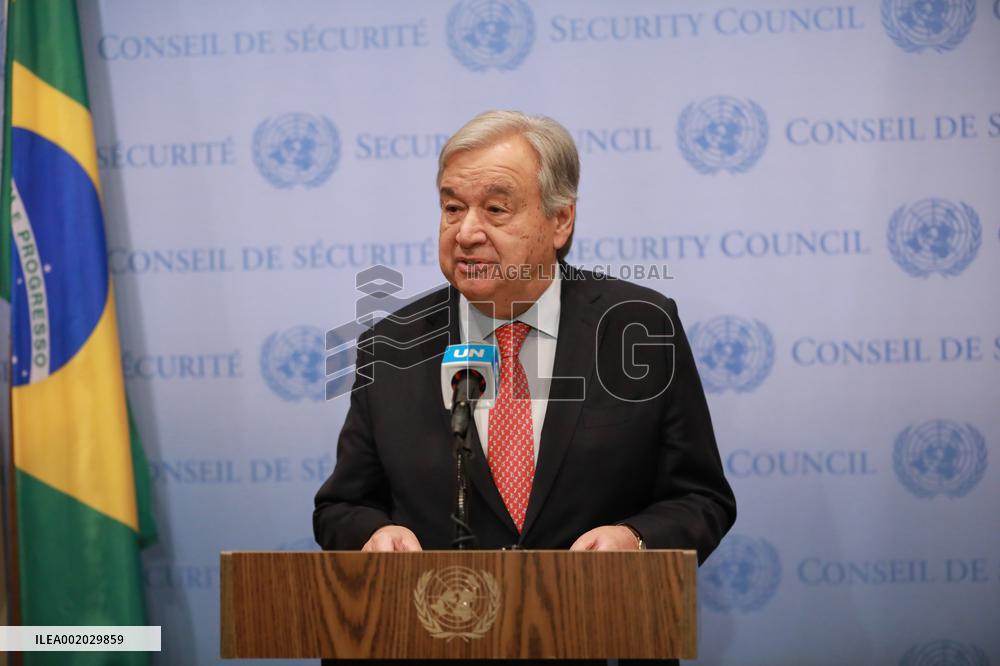 UN-GUTERRES-COP28 CLIMATE CONFERENCE-PRESS BRIEFING