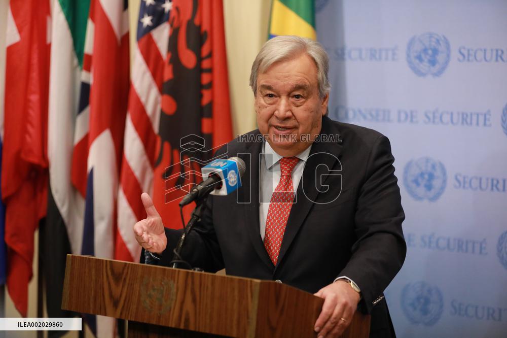 UN-GUTERRES-COP28 CLIMATE CONFERENCE-PRESS BRIEFING