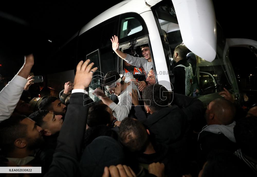 MIDEAST-RAMALLAH-PALESTINIAN PRISONERS-RELEASE