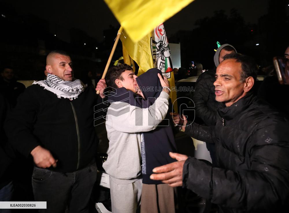 MIDEAST-RAMALLAH-PALESTINIAN PRISONERS-RELEASE