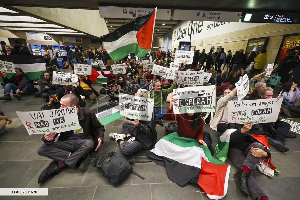 Pro-Palestinian demonstration in Lisbon