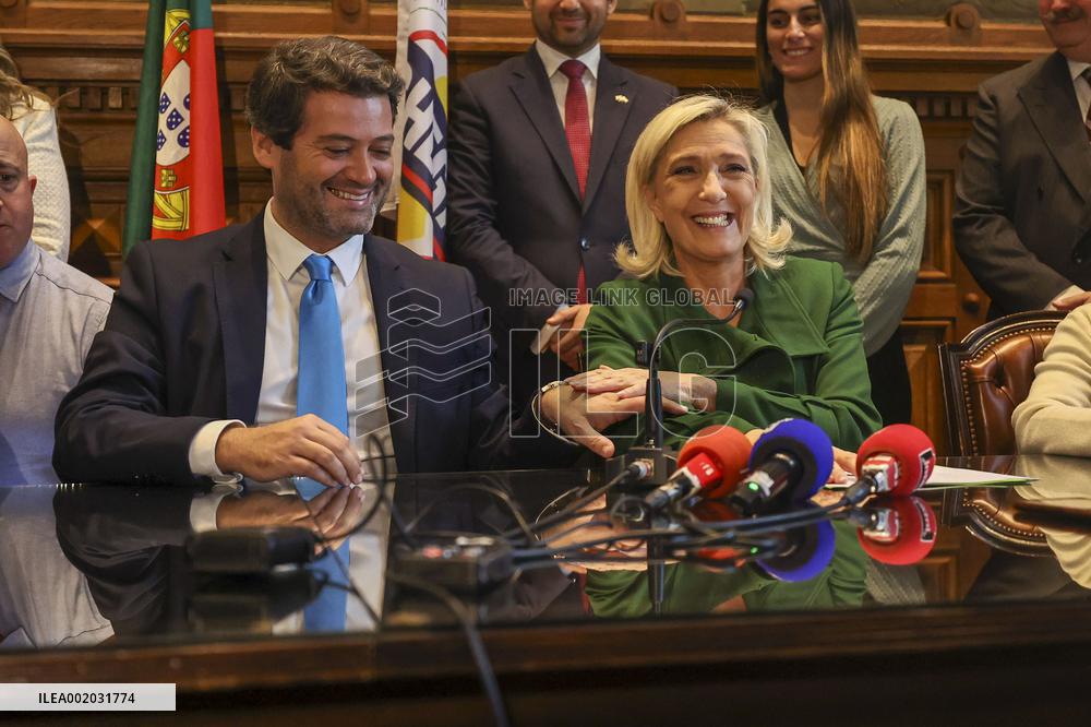 Press conference by André Ventura (Chega) with Marine Le Pen (National Union) and Tino Churpalla (AfD)