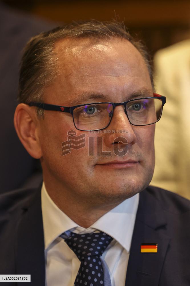 Press conference by André Ventura (Chega) with Marine Le Pen (National Union) and Tino Churpalla (AfD)