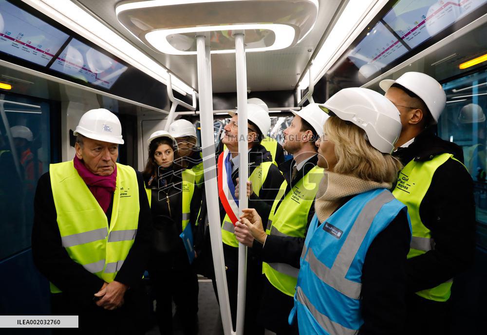 Inauguration Of The First Train Of Line 15 Of The Grand Paris Express In Champigny-sur-Marne