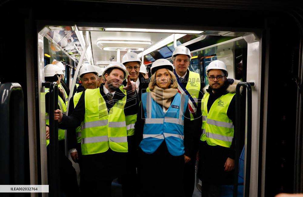 Inauguration Of The First Train Of Line 15 Of The Grand Paris Express In Champigny-sur-Marne