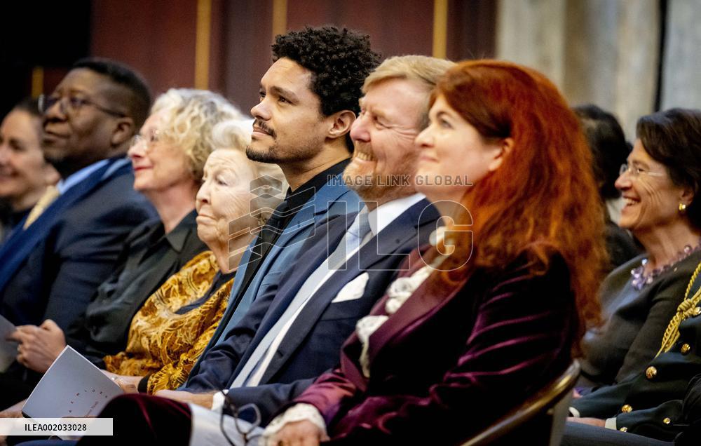 King Willem-Alexander Presents The Erasmus Prize To Trevor Noah - Amsterdam