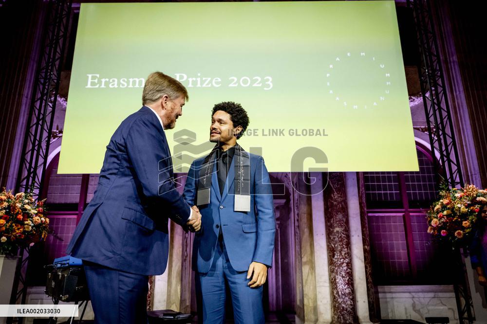 King Willem-Alexander Presents The Erasmus Prize To Trevor Noah - Amsterdam