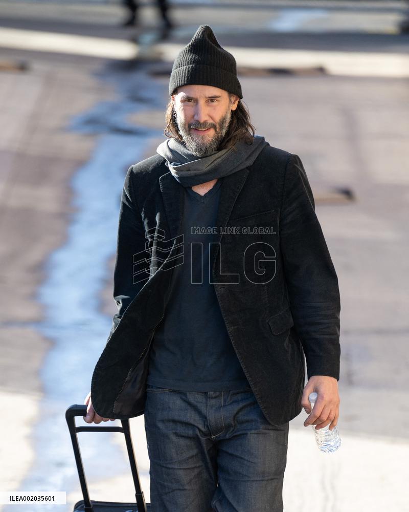 Keanu Reeves Outside The Jimmy Kimmel Live - LA