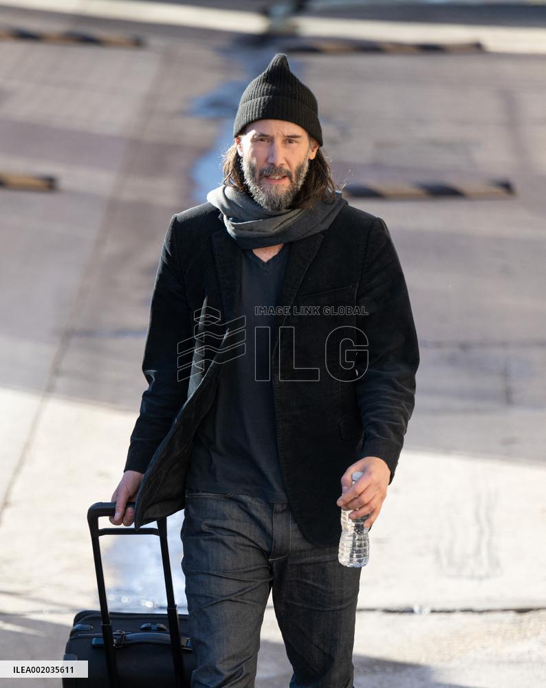 Keanu Reeves Outside The Jimmy Kimmel Live - LA