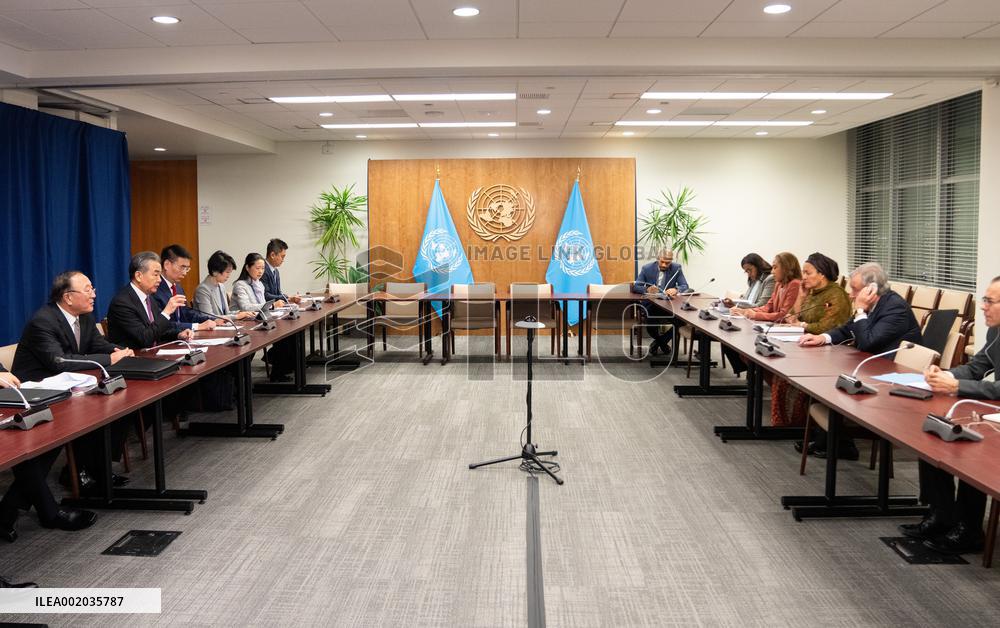 UN-WANG YI-ANTONIO GUTERRES-MEETING