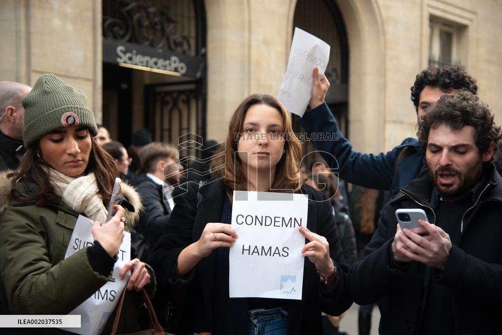 Pro-Israel and Pro-Palestinian Science Po Students, Activists Protest - Paris