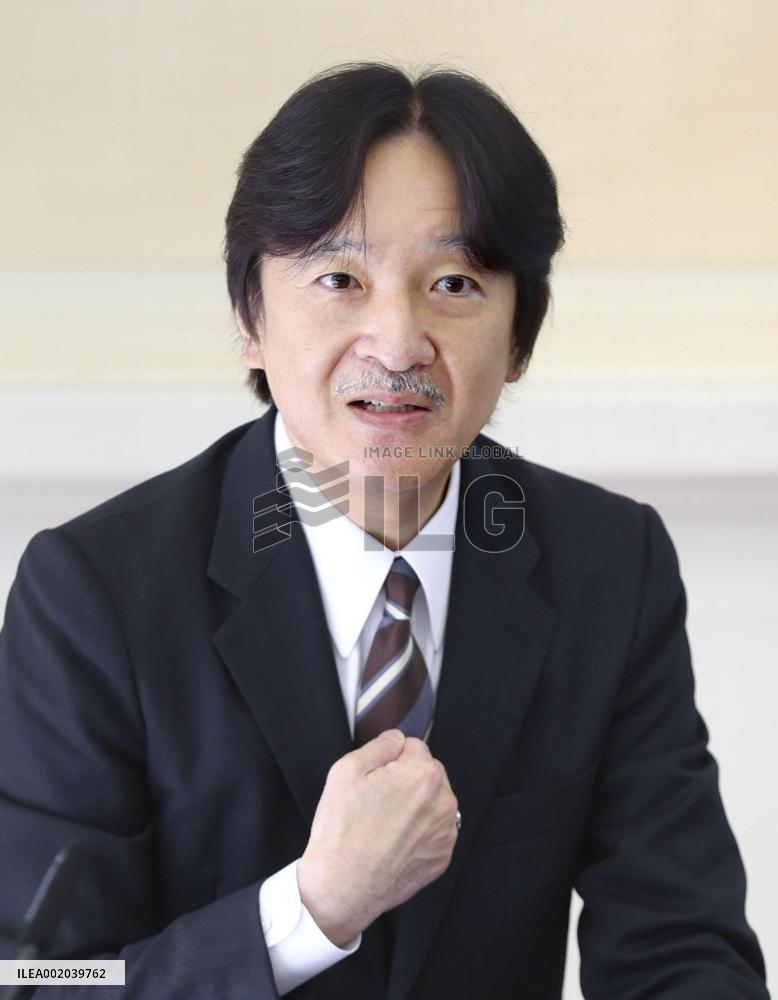 Japanese crown prince on occasion of 58th birthday