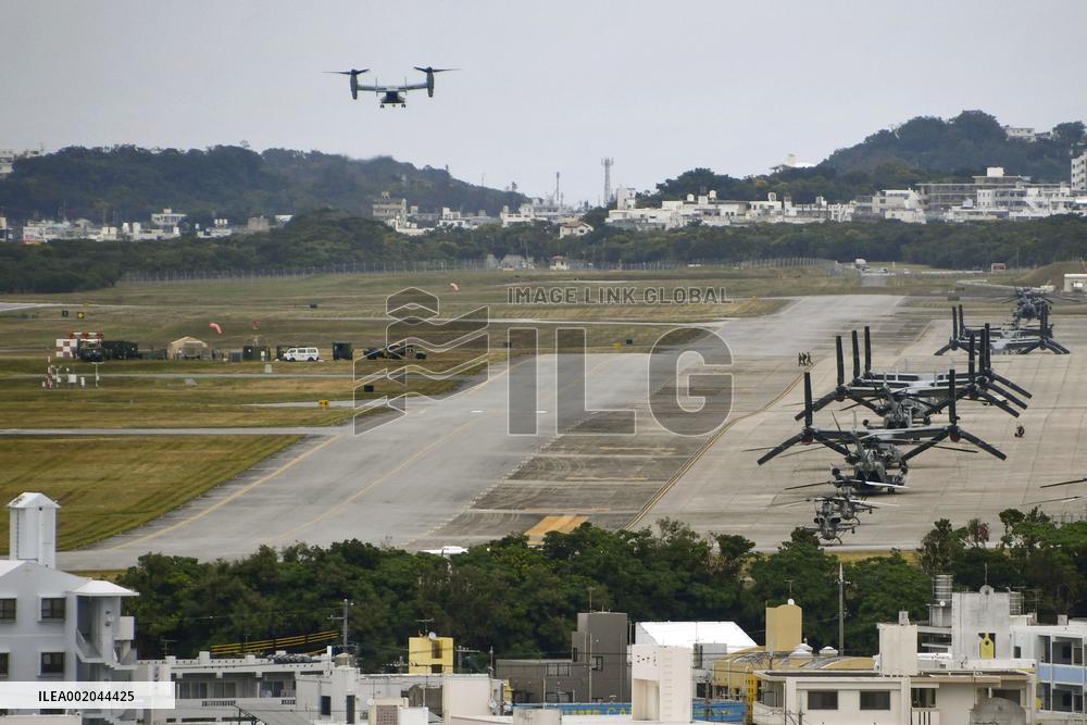 Osprey flies over Okinawa