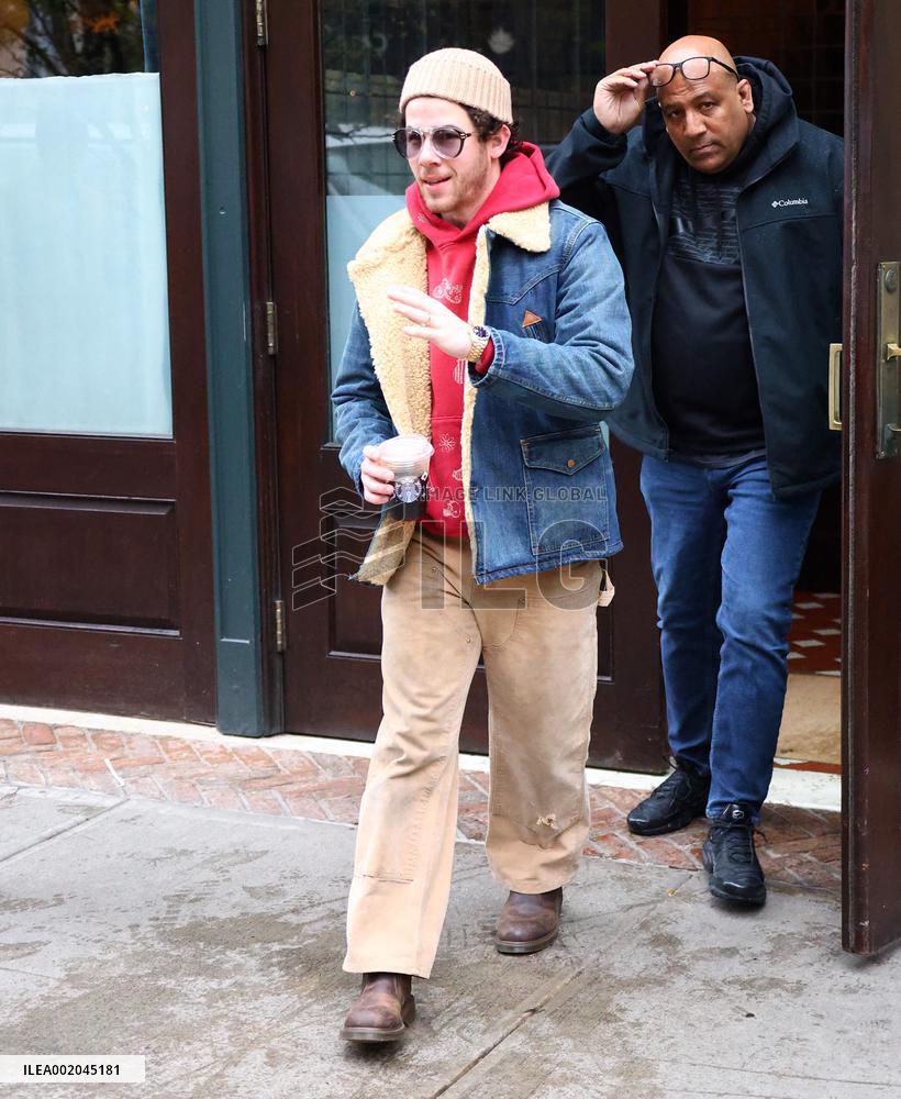 Nick Jonas out in New York