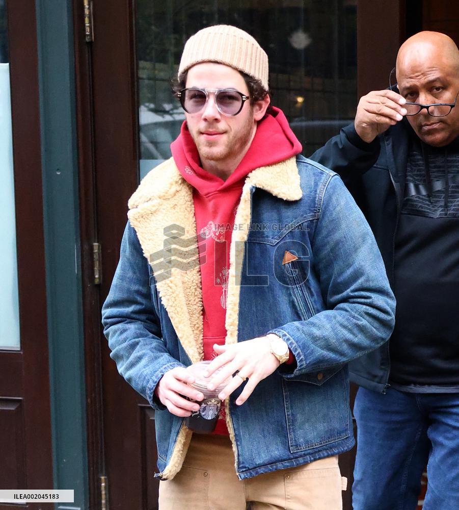 Nick Jonas out in New York