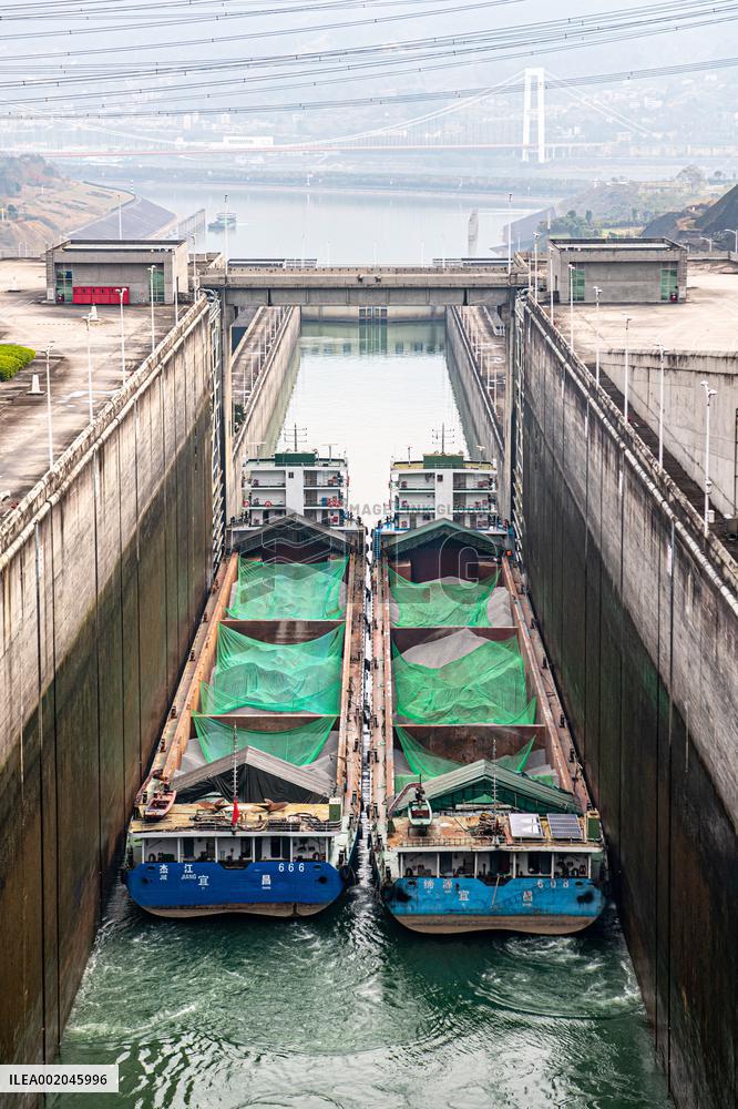 CHINA-HUBEI-YICHANG-THREE GORGES DAM-SHIPPING THROUGHPUT (CN)