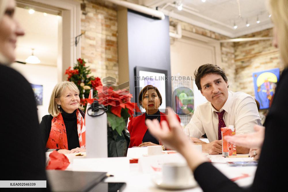 Justin Trudeau Meets Local Women To Discuss Affordability And Child Care