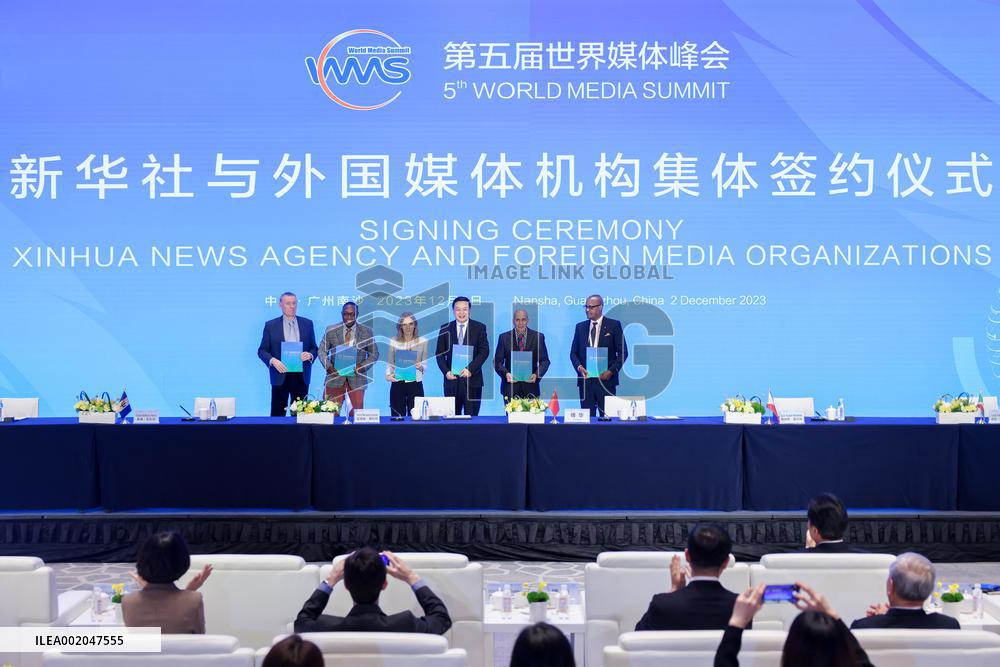CHINA-GUANGDONG-WORLD MEDIA SUMMIT-LEADERS-SIGNING CEREMONY (CN)