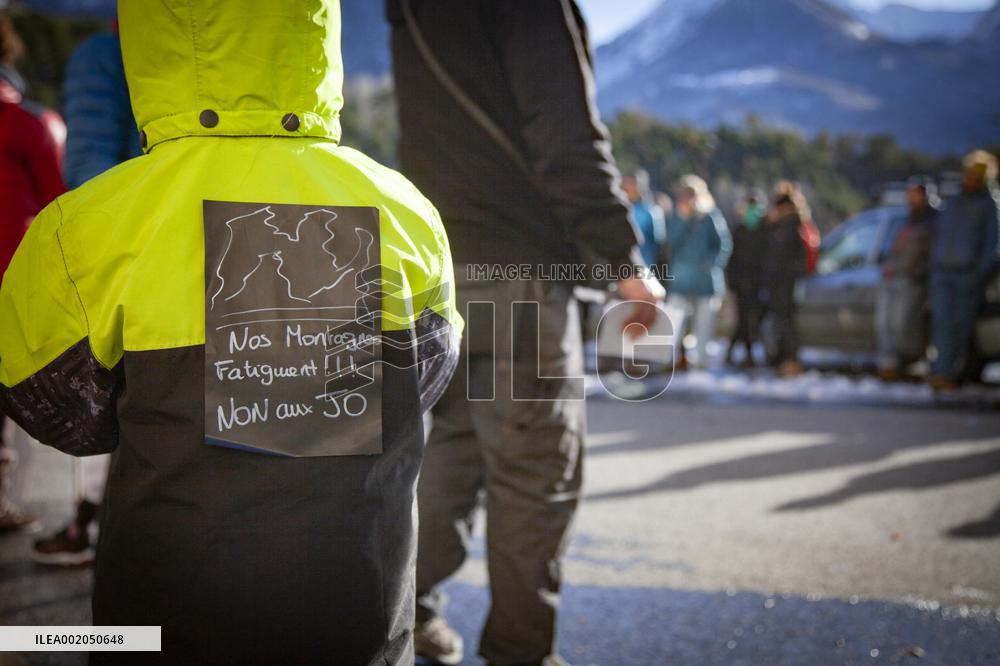 Protest Against 2030 Winter Olympics In French Alp - Briancon