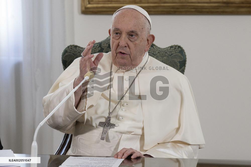 Pope Francis Leads Angelus Prayer From Casa Santa Marta