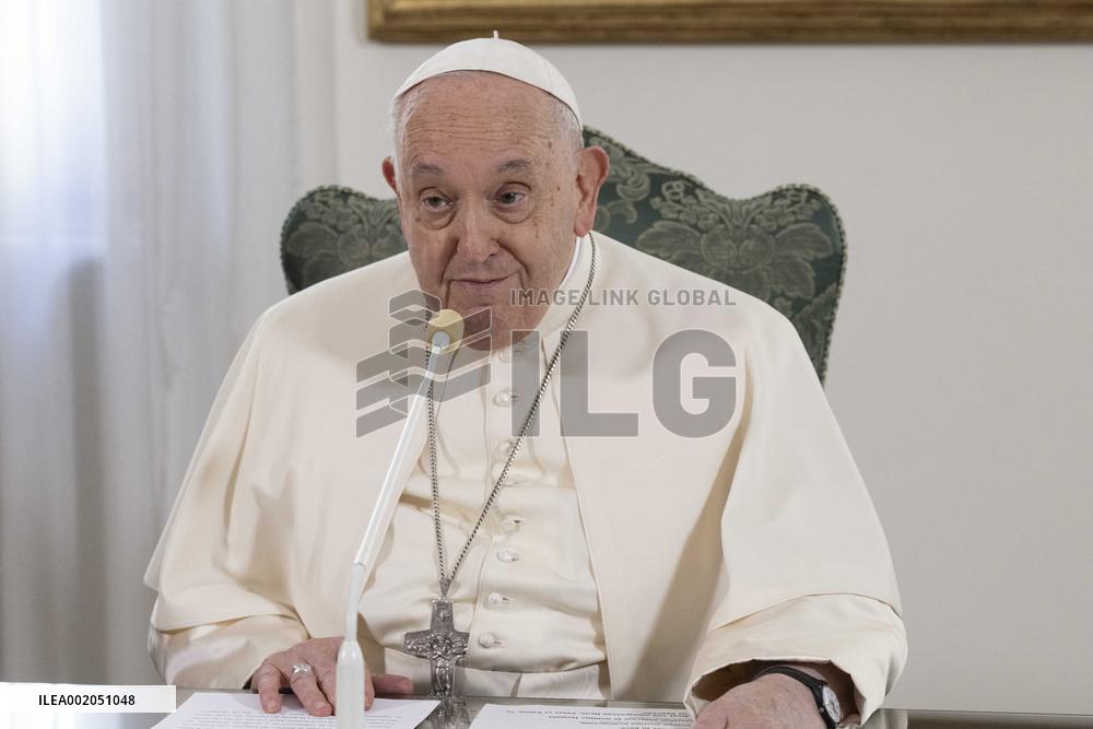 Pope Francis Leads Angelus Prayer From Casa Santa Marta