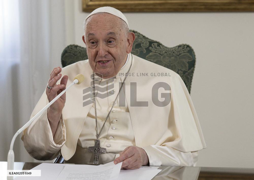 Pope Francis Leads Angelus Prayer From Casa Santa Marta