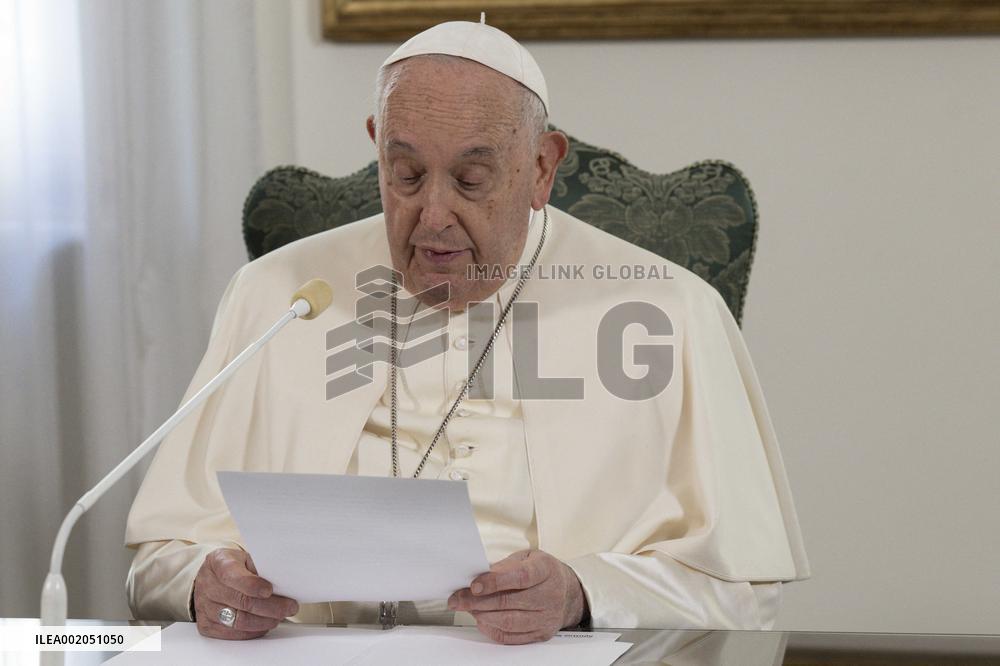 Pope Francis Leads Angelus Prayer From Casa Santa Marta