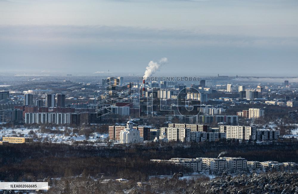Aerial view of Lasnamägi district