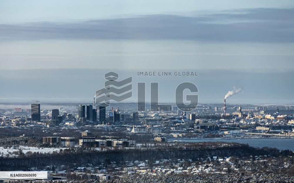Aerial view of central Tallinn district