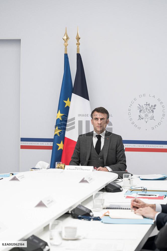 President Macron At G7 Summit Meeting - Paris