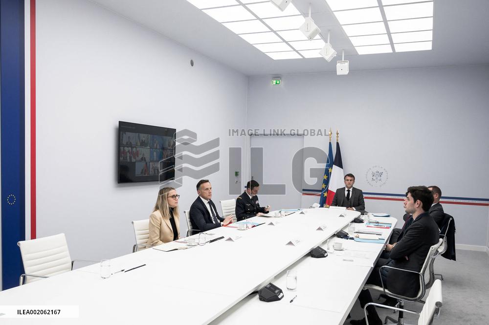 President Macron At G7 Summit Meeting - Paris