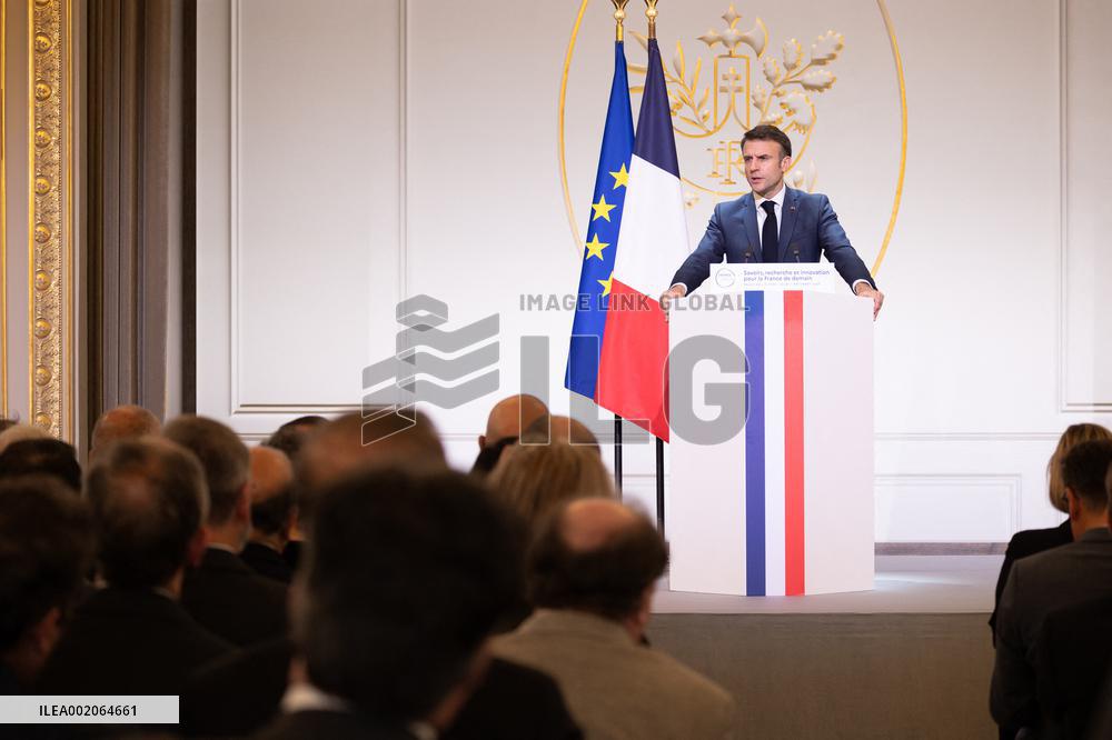 President Macron Meets With The Research Community - Paris