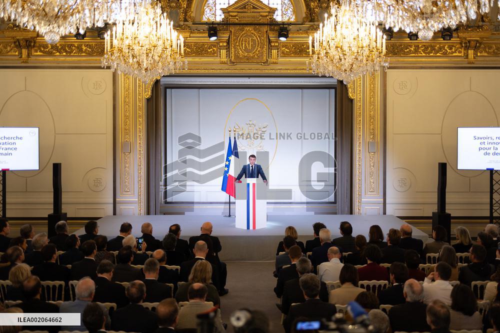 President Macron Meets With The Research Community - Paris