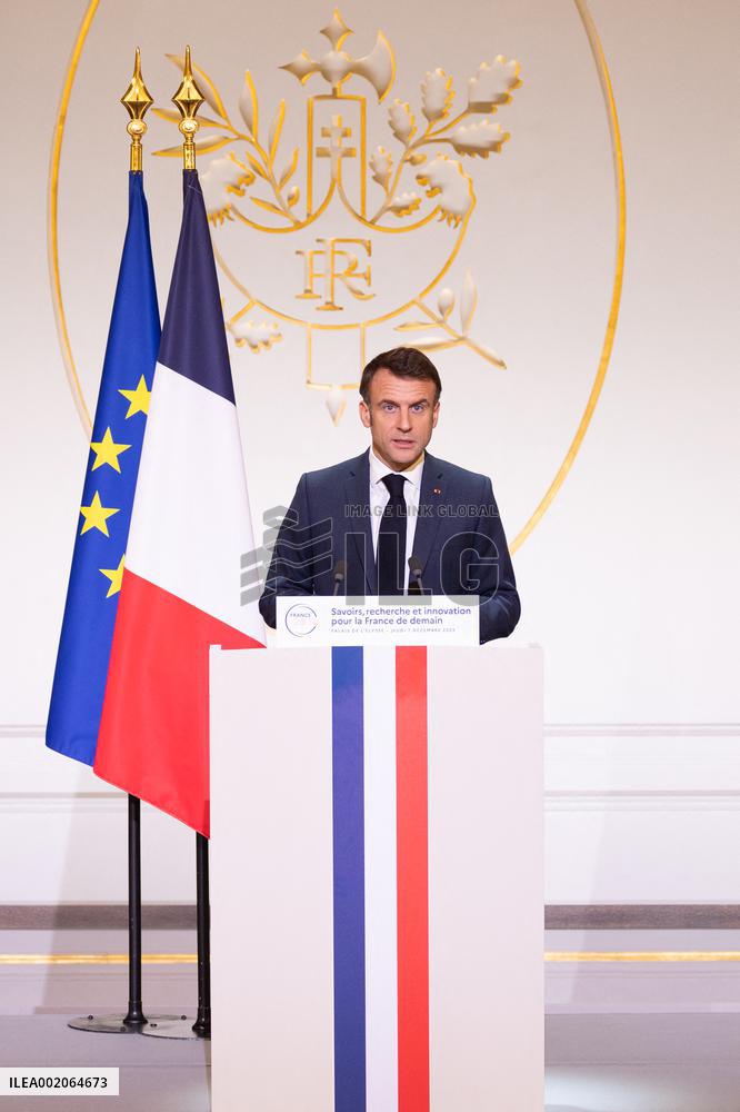 President Macron Meets With The Research Community - Paris